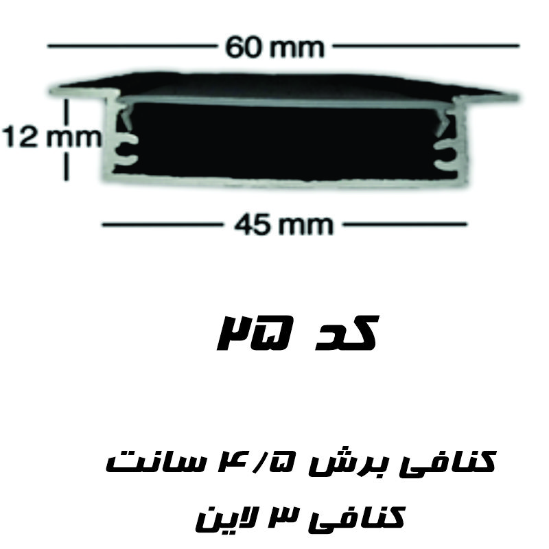 قاب لاین نوری کناف کد 25 رویه 60 میل ارتفاع ۱۲ میل