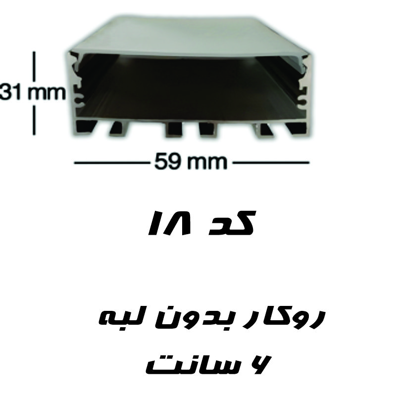 قاب لاینر نوری روکار کد ۱۸ رویه ۵۹ میل ارتفاع ۳۱ میل